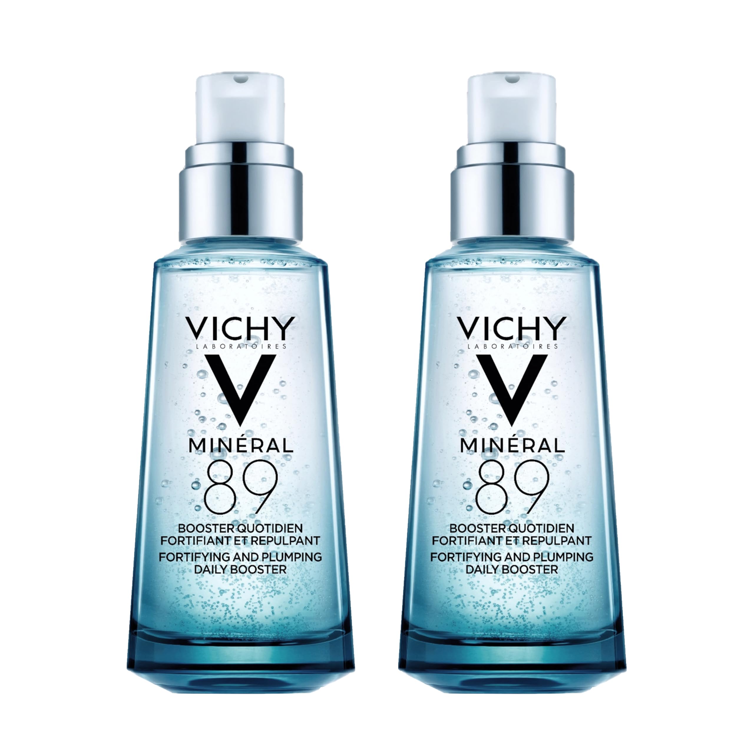 Vichy Minéral 89 Fortifying & Hydrating Daily Booster with Hyaluronic Acid – Face Serum (Pack of 2), 1.69 fl oz Each